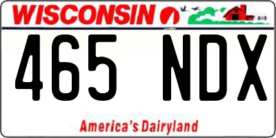 WI license plate 465NDX