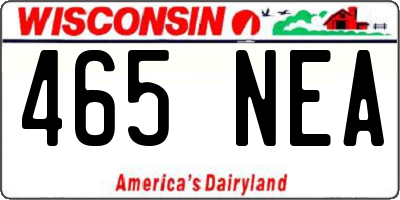 WI license plate 465NEA