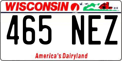 WI license plate 465NEZ