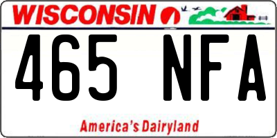 WI license plate 465NFA