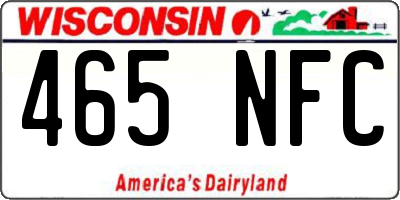 WI license plate 465NFC