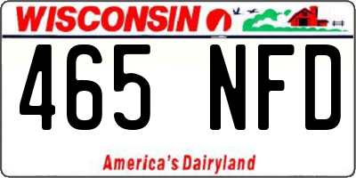 WI license plate 465NFD