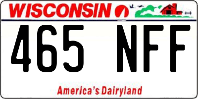 WI license plate 465NFF