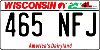 WI license plate 465NFJ