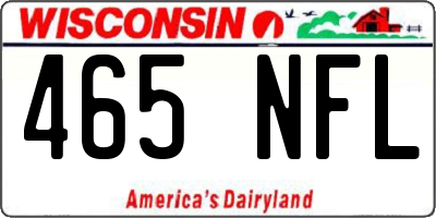 WI license plate 465NFL