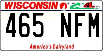 WI license plate 465NFM