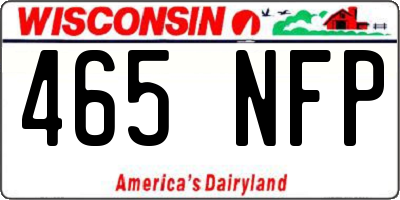 WI license plate 465NFP
