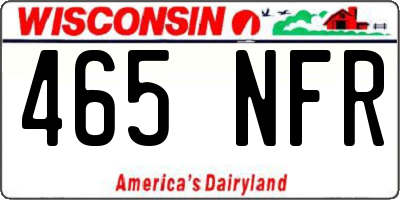 WI license plate 465NFR
