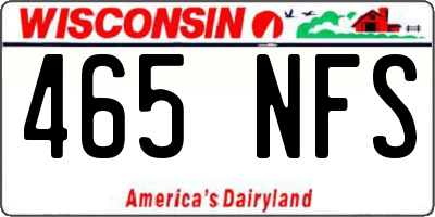 WI license plate 465NFS