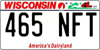 WI license plate 465NFT