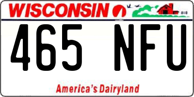 WI license plate 465NFU