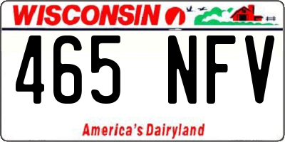 WI license plate 465NFV