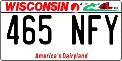 WI license plate 465NFY