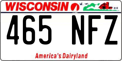 WI license plate 465NFZ