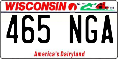 WI license plate 465NGA
