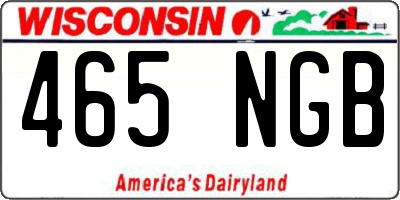 WI license plate 465NGB