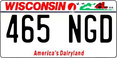 WI license plate 465NGD