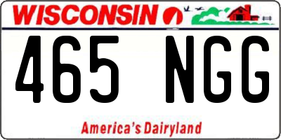 WI license plate 465NGG