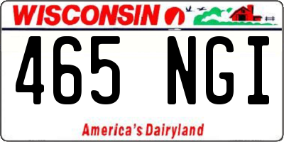 WI license plate 465NGI