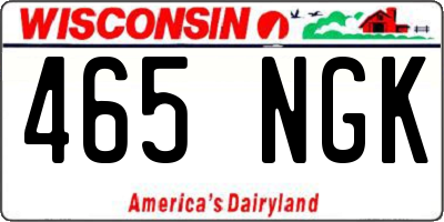 WI license plate 465NGK