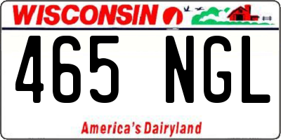 WI license plate 465NGL