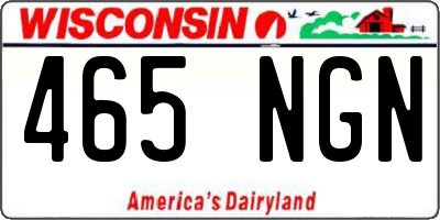 WI license plate 465NGN