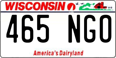 WI license plate 465NGO