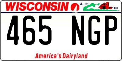 WI license plate 465NGP
