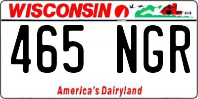 WI license plate 465NGR