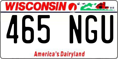 WI license plate 465NGU