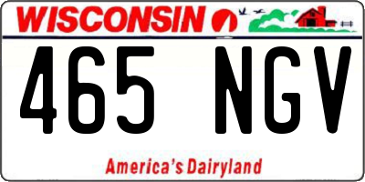 WI license plate 465NGV