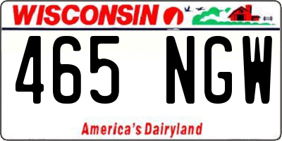 WI license plate 465NGW