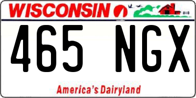 WI license plate 465NGX