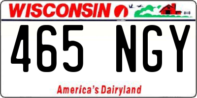 WI license plate 465NGY