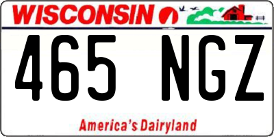 WI license plate 465NGZ