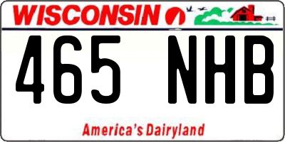 WI license plate 465NHB