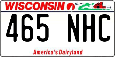 WI license plate 465NHC