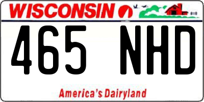 WI license plate 465NHD