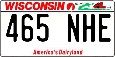 WI license plate 465NHE