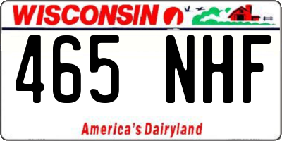 WI license plate 465NHF