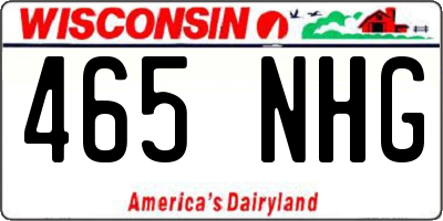 WI license plate 465NHG