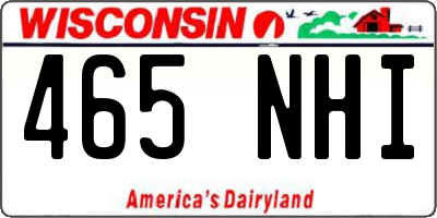 WI license plate 465NHI