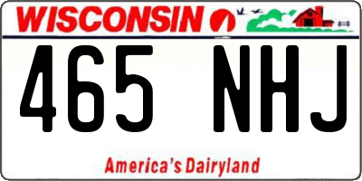 WI license plate 465NHJ