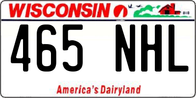 WI license plate 465NHL