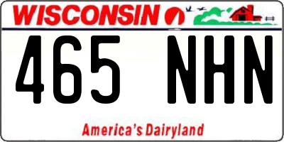 WI license plate 465NHN