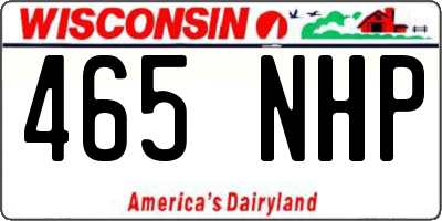 WI license plate 465NHP