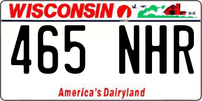 WI license plate 465NHR