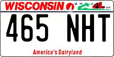 WI license plate 465NHT