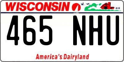 WI license plate 465NHU