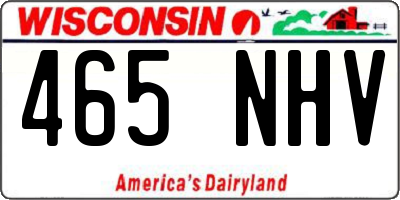 WI license plate 465NHV